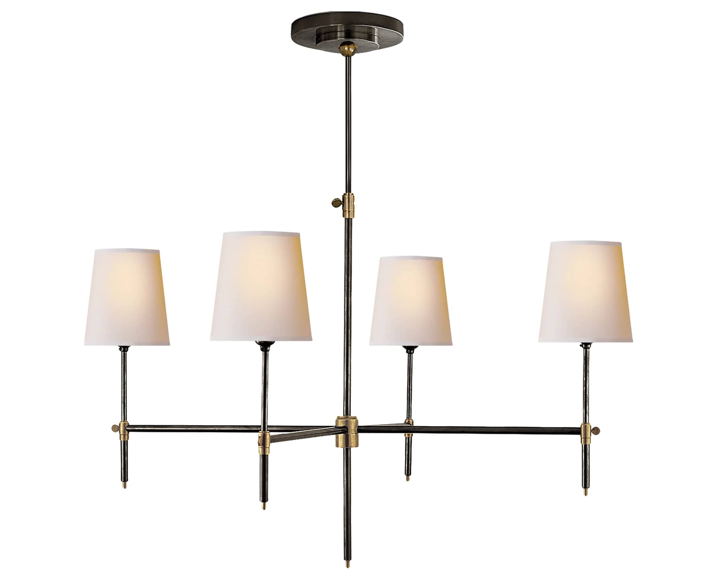 Bronze and Hand-Rubbed Antique Brass with Natural Paper | Bryant Large Chandelier | Valley Ridge Furniture