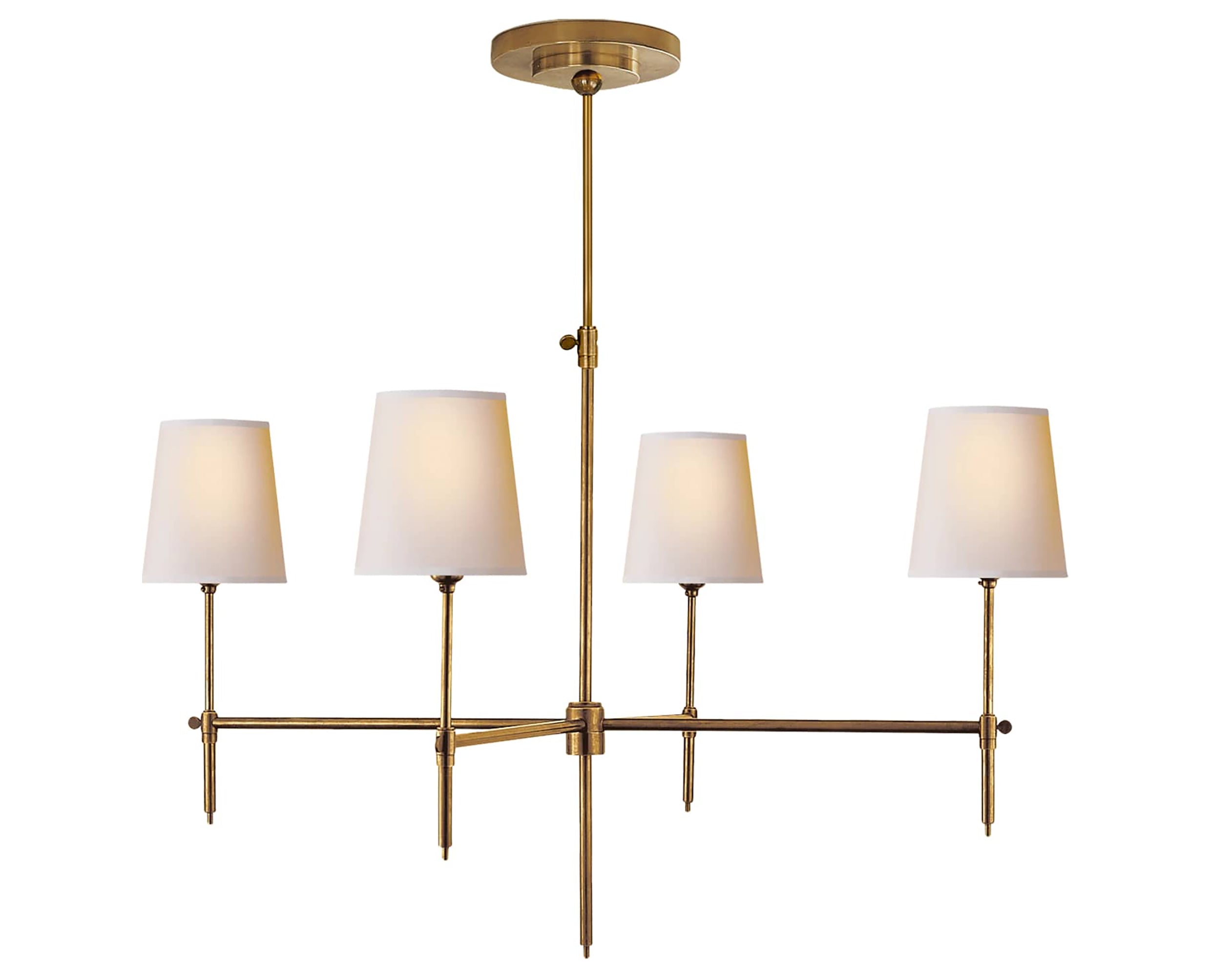 Hand-Rubbed Antique Brass and Natural Paper | Bryant Large Chandelier | Valley Ridge Furniture