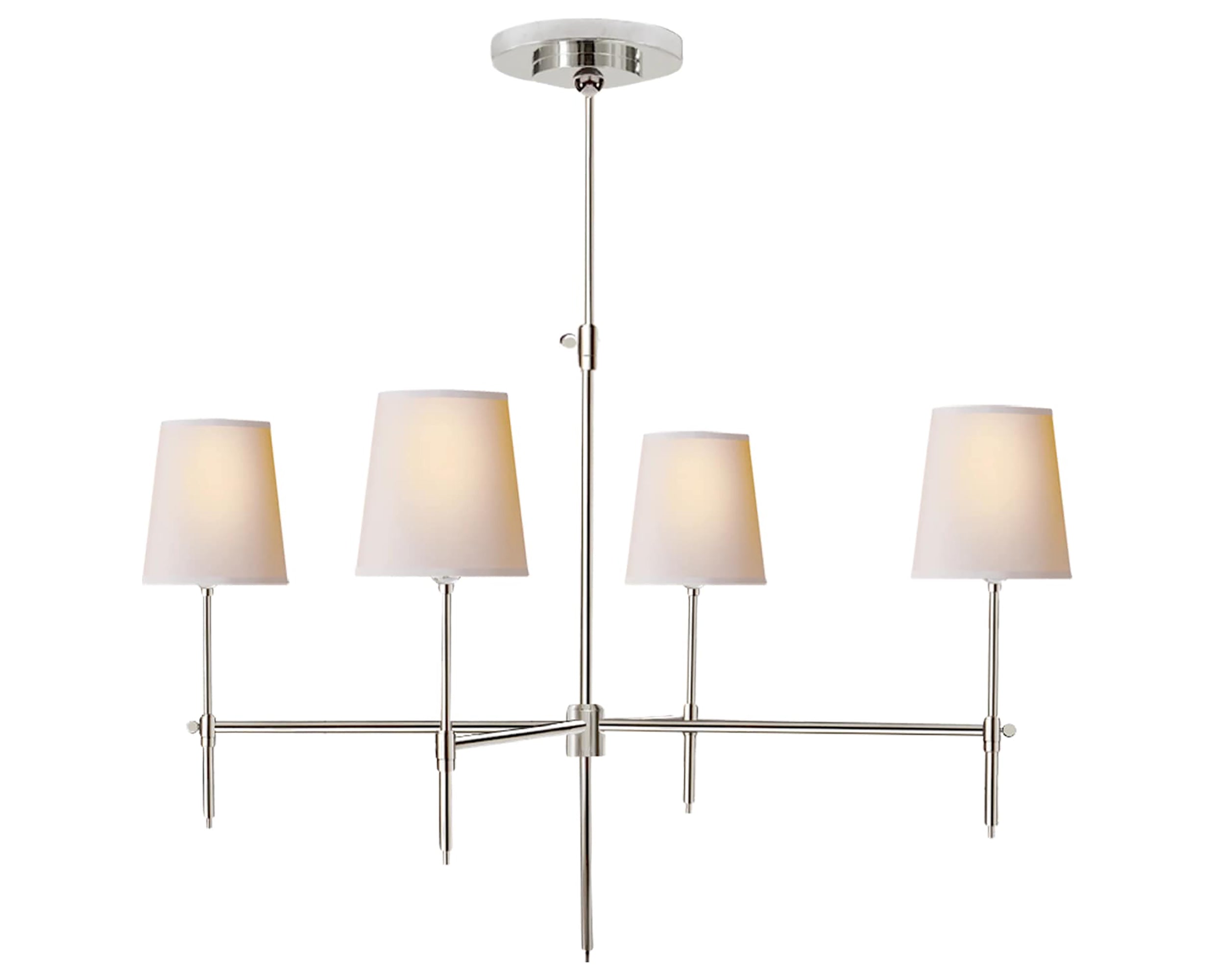 Polished Nickel and Natural Paper | Bryant Large Chandelier | Valley Ridge Furniture