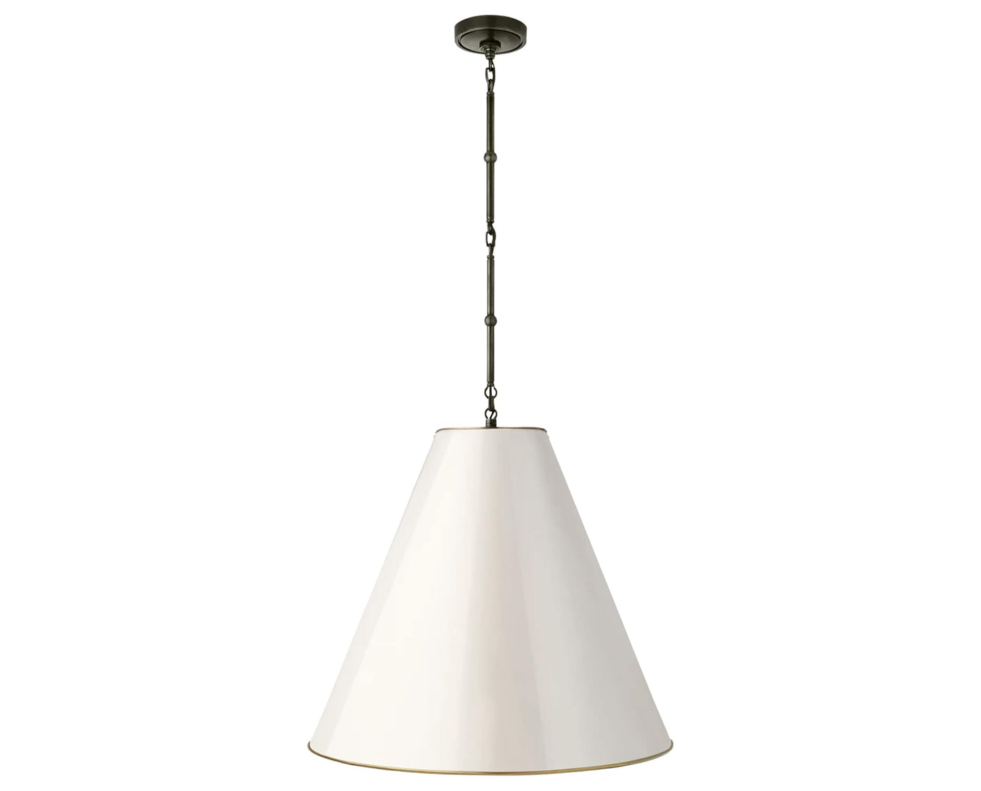 Bronze and Antique White | Goodman Large Hanging Lamp | Valley Ridge Furniture
