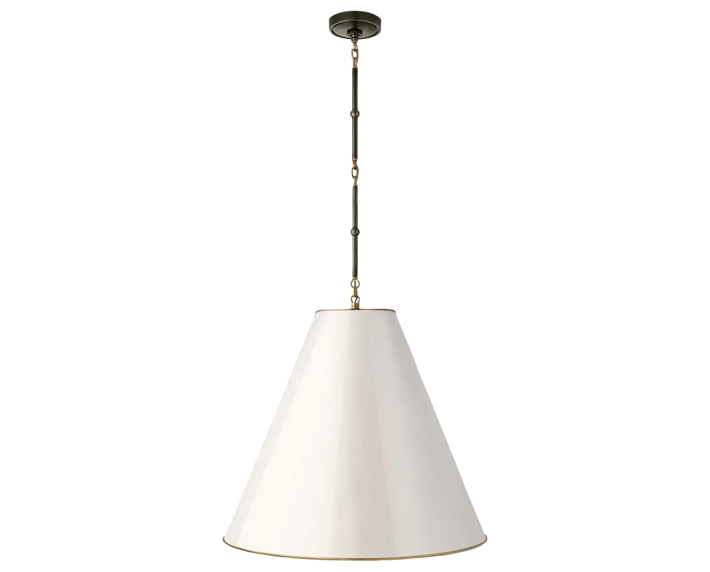 Bronze and Antique Brass with Antique White | Goodman Large Hanging Lamp | Valley Ridge Furniture
