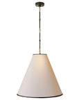Bronze and Antique Brass and Natural Paper with Black Trim | Goodman Large Hanging Lamp | Valley Ridge Furniture