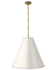 Hand-Rubbed Antique Brass and Antique White | Goodman Large Hanging Lamp | Valley Ridge Furniture