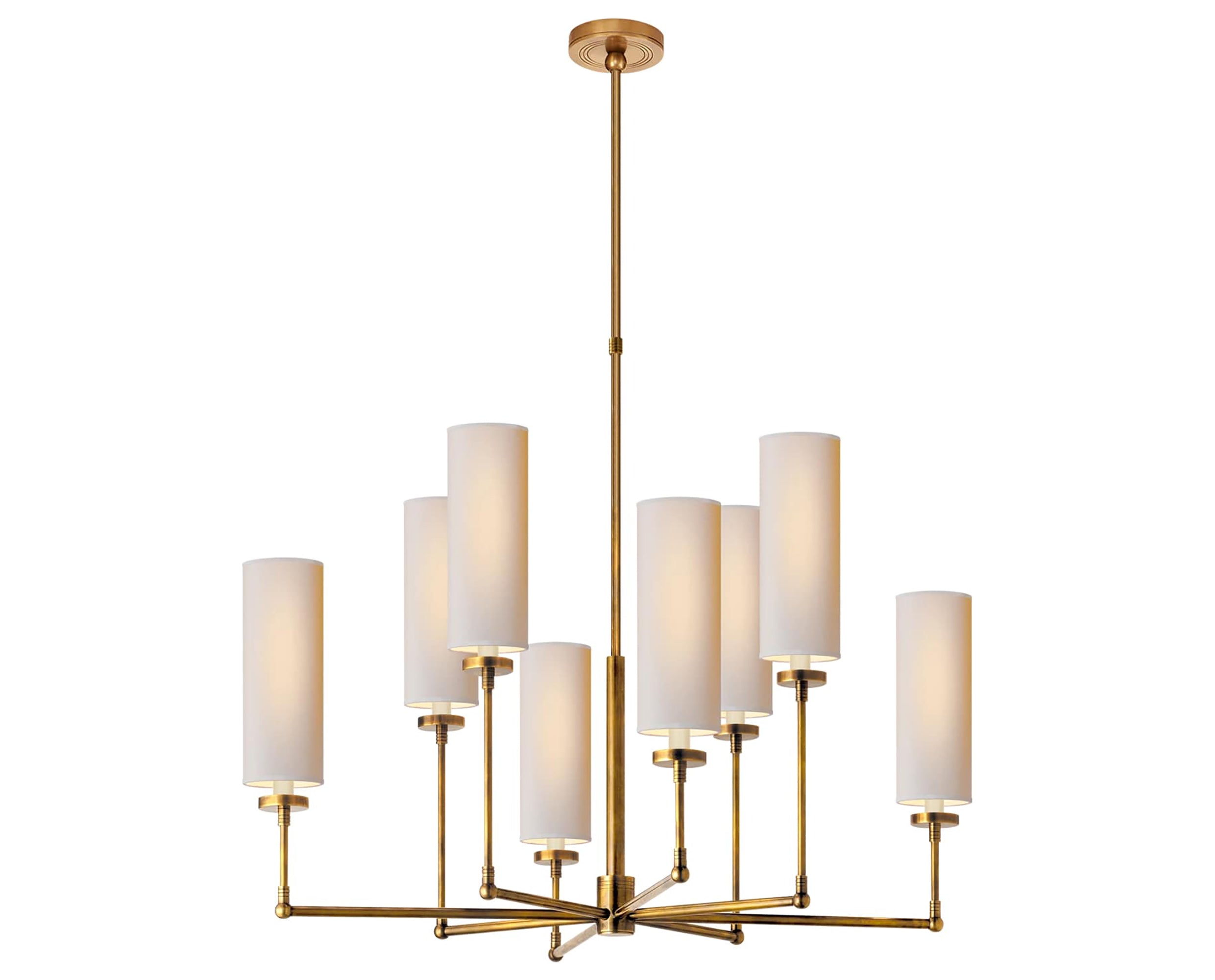 Hand-Rubbed Antique Brass & Natural Paper | Ziyi Large Chandelier | Valley Ridge Furniture