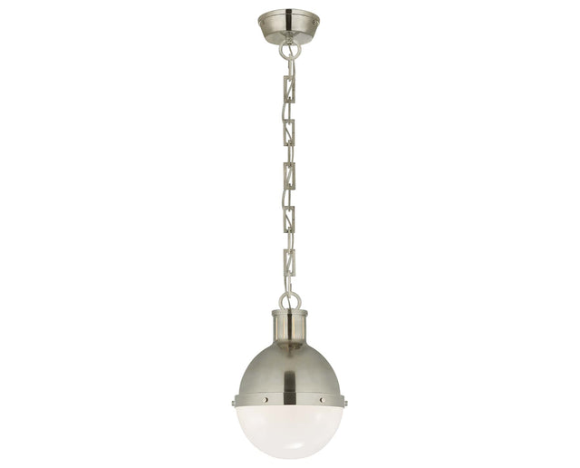 Antique Nickel & White Glass | Hicks Small Pendant | Valley Ridge Furniture
