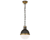 Bronze with Antique Brass & White Glass | Hicks Small Pendant | Valley Ridge Furniture