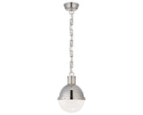 Polished Nickel & White Glass | Hicks Small Pendant | Valley Ridge Furniture