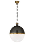 Bronze with Antique Brass & White Glass | Hicks Extra Large Pendant | Valley Ridge Furniture