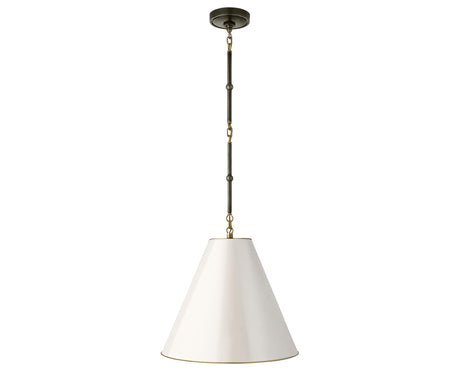 Bronze and Antique Brass with Antique White | Goodman Small Hanging Light | Valley Ridge Furniture
