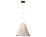 Bronze and Antique Brass and Natural Paper with Black Trim | Goodman Small Hanging Light | Valley Ridge Furniture