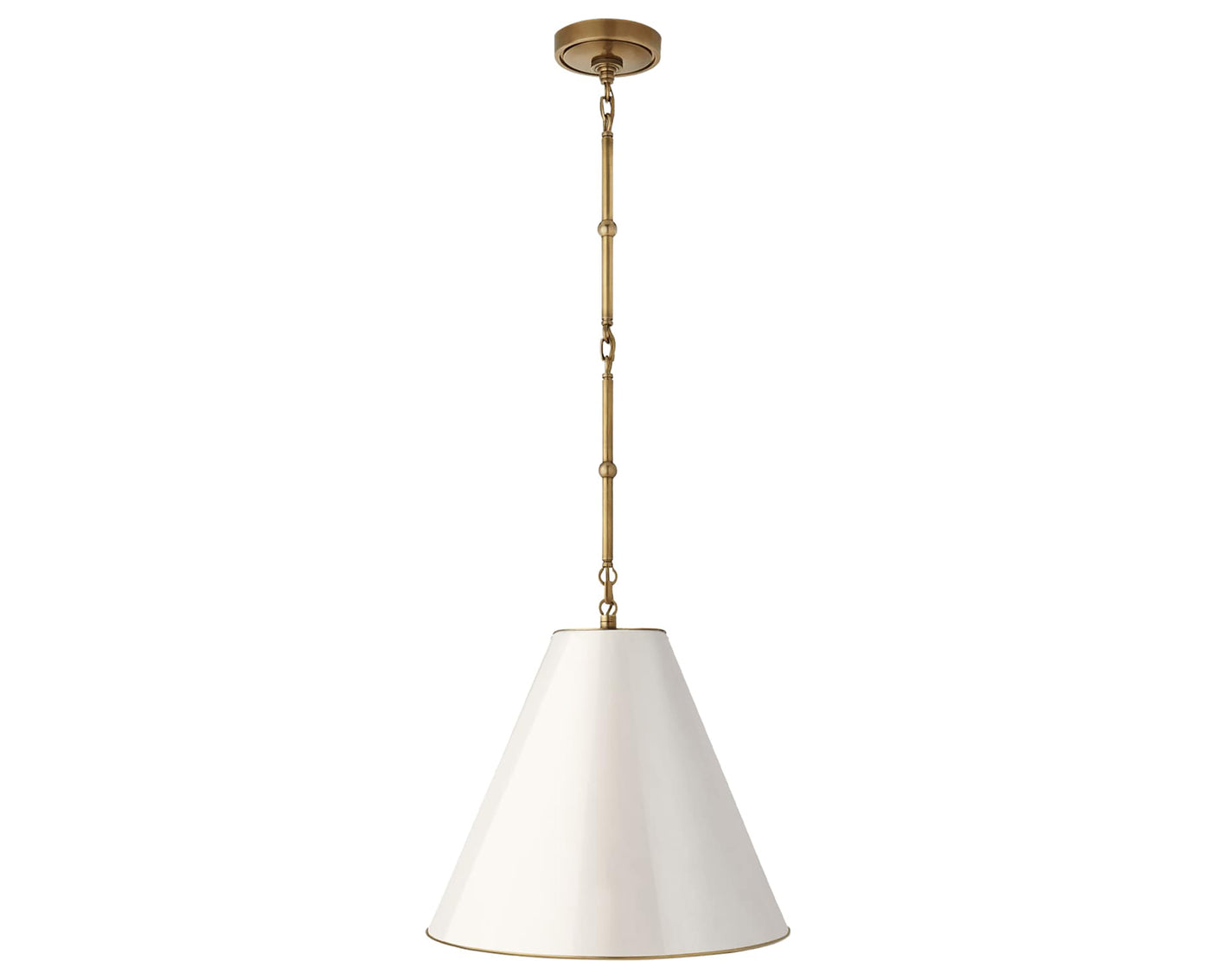 Hand-Rubbed Antique Brass and Antique White | Goodman Small Hanging Light | Valley Ridge Furniture