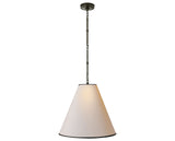 Bronze and Natural Paper with Black Trim | Goodman Medium Hanging Light | Valley Ridge Furniture