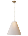 Hand-Rubbed Antique Brass and Natural Paper | Goodman Medium Hanging Light | Valley Ridge Furniture