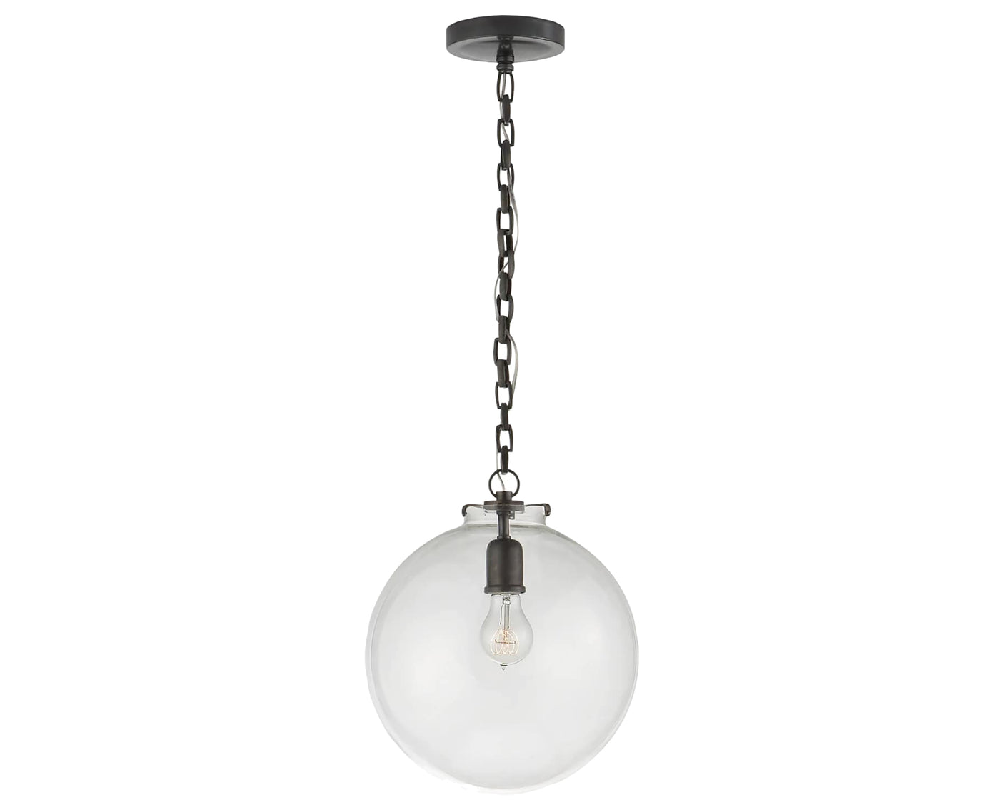 Bronze and Clear Glass | Katie Globe Pendant | Valley Ridge Furniture