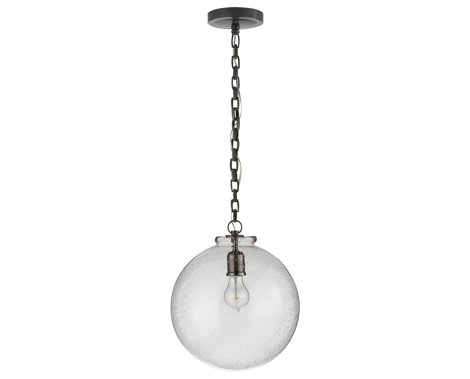 Bronze & Seeded Glass | Katie Globe Pendant | Valley Ridge Furniture