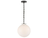 Bronze and White Glass | Katie Globe Pendant | Valley Ridge Furniture