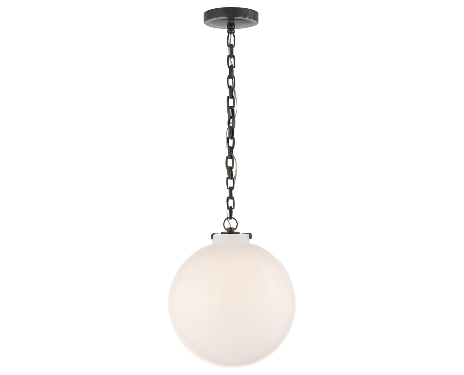 Bronze & White Glass | Katie Globe Pendant | Valley Ridge Furniture