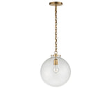 Hand-Rubbed Antique Brass and Clear Glass | Katie Globe Pendant | Valley Ridge Furniture