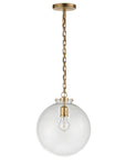 Hand-Rubbed Antique Brass and Clear Glass | Katie Globe Pendant | Valley Ridge Furniture