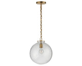 Hand-Rubbed Antique Brass and Seeded Glass | Katie Globe Pendant | Valley Ridge Furniture