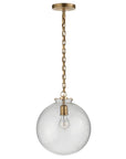 Hand-Rubbed Antique Brass and Seeded Glass | Katie Globe Pendant | Valley Ridge Furniture