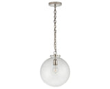 Polished Nickel and Clear Glass | Katie Globe Pendant | Valley Ridge Furniture