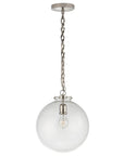 Polished Nickel and Clear Glass | Katie Globe Pendant | Valley Ridge Furniture