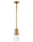 Hand-Rubbed Antique Brass and Clear Glass | Robinson Small Pendant | Valley Ridge Furniture