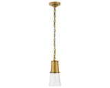 Hand-Rubbed Antique Brass and Seeded Glass | Robinson Small Pendant | Valley Ridge Furniture