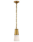 Hand-Rubbed Antique Brass and White Glass | Robinson Small Pendant | Valley Ridge Furniture