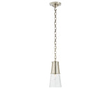 Polished Nickel and Seeded Glass | Robinson Small Pendant | Valley Ridge Furniture