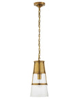 Hand-Rubbed Antique Brass and Clear Glass | Robinson Medium Pendant | Valley Ridge Furniture