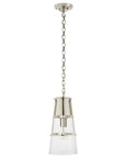 Polished Nickel and Clear Glass | Robinson Medium Pendant | Valley Ridge Furniture