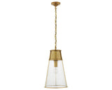 Hand-Rubbed Antique Brass and Seeded Glass | Robinson Large Pendant | Valley Ridge Furniture
