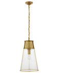 Hand-Rubbed Antique Brass and Seeded Glass | Robinson Large Pendant | Valley Ridge Furniture