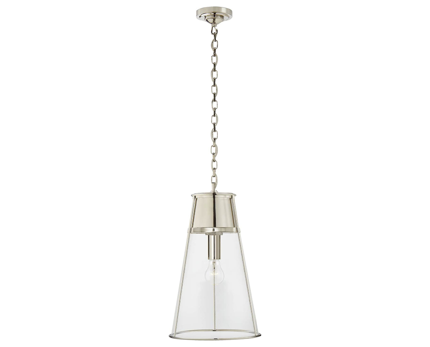 Polished Nickel and Clear Glass | Robinson Large Pendant | Valley Ridge Furniture