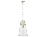 Polished Nickel and Clear Glass | Robinson Large Pendant | Valley Ridge Furniture
