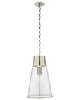 Polished Nickel and Clear Glass | Robinson Large Pendant | Valley Ridge Furniture