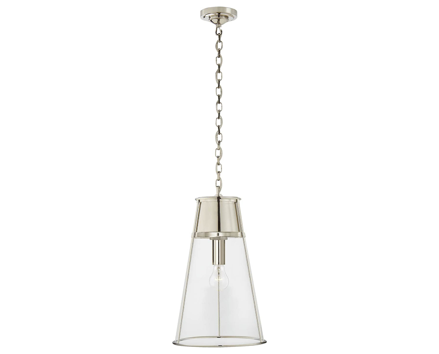 Polished Nickel & Clear Glass | Robinson Large Pendant | Valley Ridge Furniture