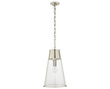 Polished Nickel and Seeded Glass | Robinson Large Pendant | Valley Ridge Furniture