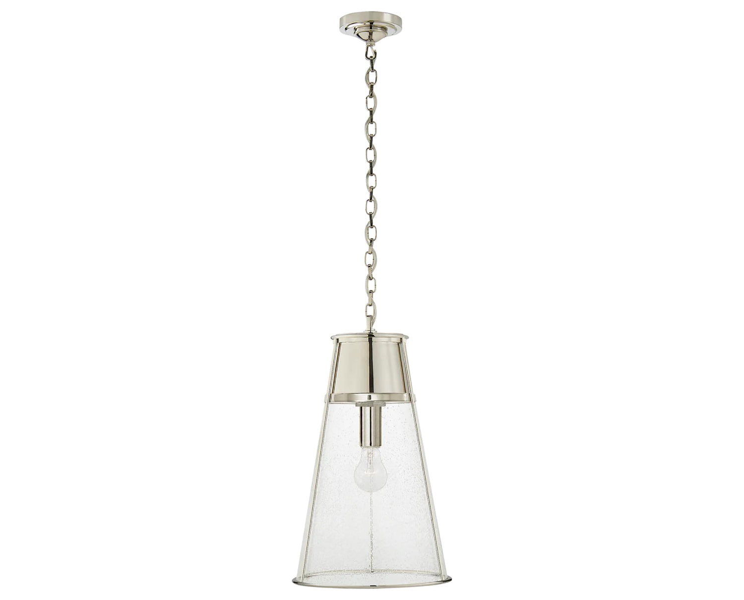 Polished Nickel & Seeded Glass | Robinson Large Pendant | Valley Ridge Furniture