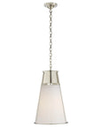 Polished Nickel and White Glass | Robinson Large Pendant | Valley Ridge Furniture