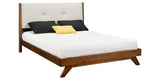 Brushwork Maple Mocha | Handstone Tribeca Queen Platform Bed w/Fabric Headboard | Valley Ridge Furniture