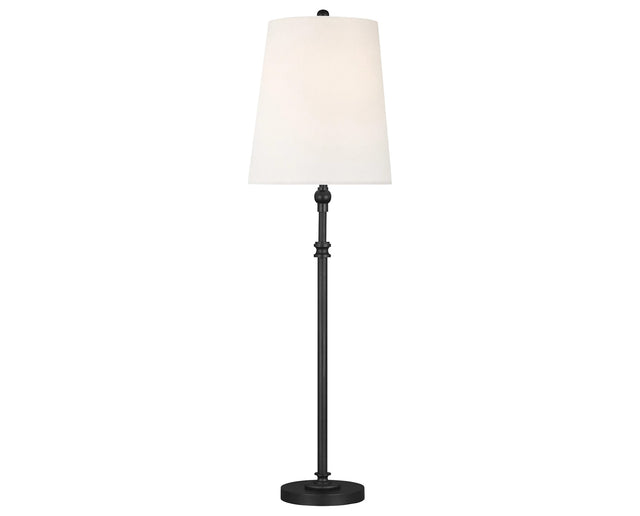 Aged Iron & White Linen Fabric | Capri Buffet Lamp | Valley Ridge Furniture