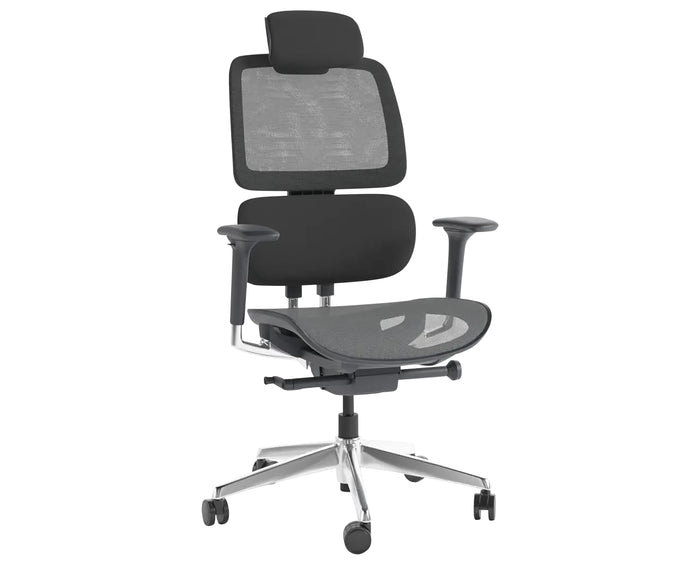 Slate Performance Mesh & Polished Aluminum | BDI Voca Task Chair | Valley Ridge Furniture